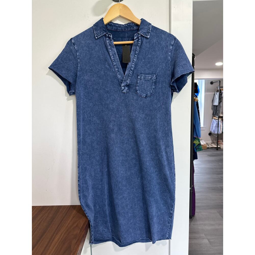 Frank & Eileen Lauren Polo Denim Chambray Cotton Short Sleeve Dress Size S
